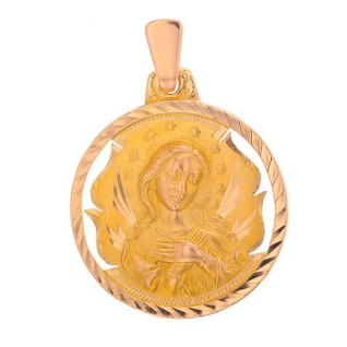 Médaille Vierge Marie en or jaune 7.25 g