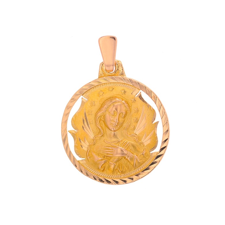 Médaille Vierge Marie en or jaune 7.25 g