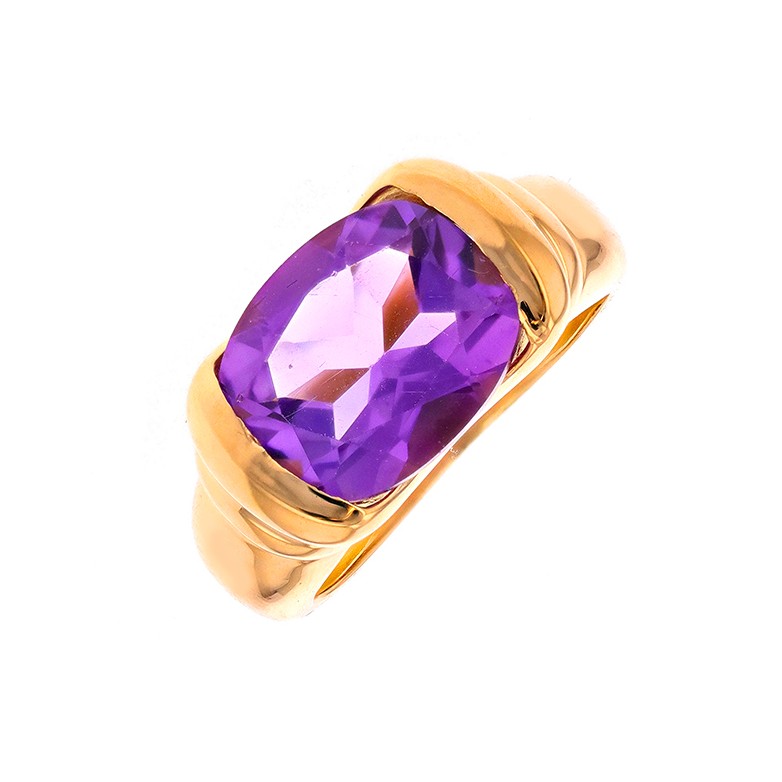 Bague améthyste 4.50 carats en or jaune