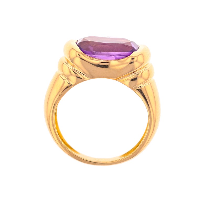 Bague améthyste 4.50 carats en or jaune