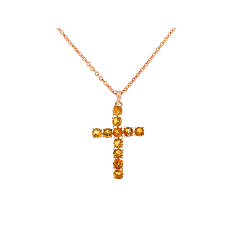 Collier citrines 1.98 carat en or rose