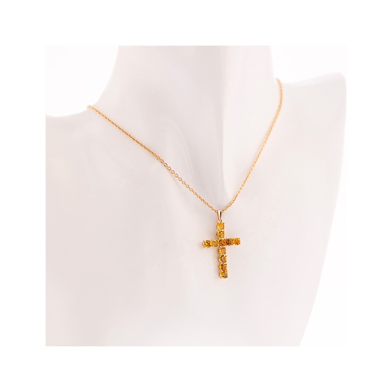 Collier citrines 1.98 carat en or rose
