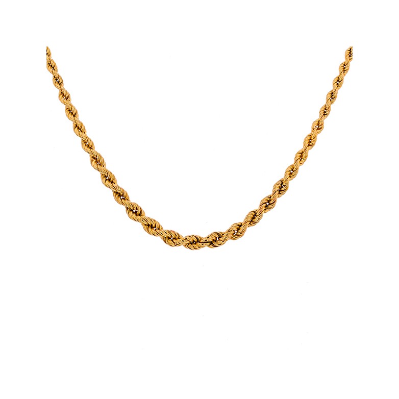 Collier maille corde en or jaune 8.59g
