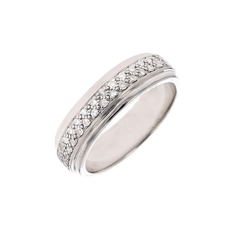 Alliance diamants 0.15 carat en or blanc