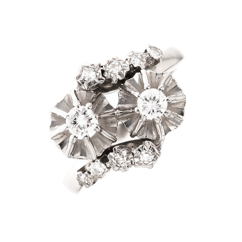 Bague diamants 0.34 carat en or blanc