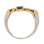 Bague saphir 0.48 carat et diamants 2 ors