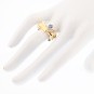 Bague saphir 0.48 carat et diamants 2 ors