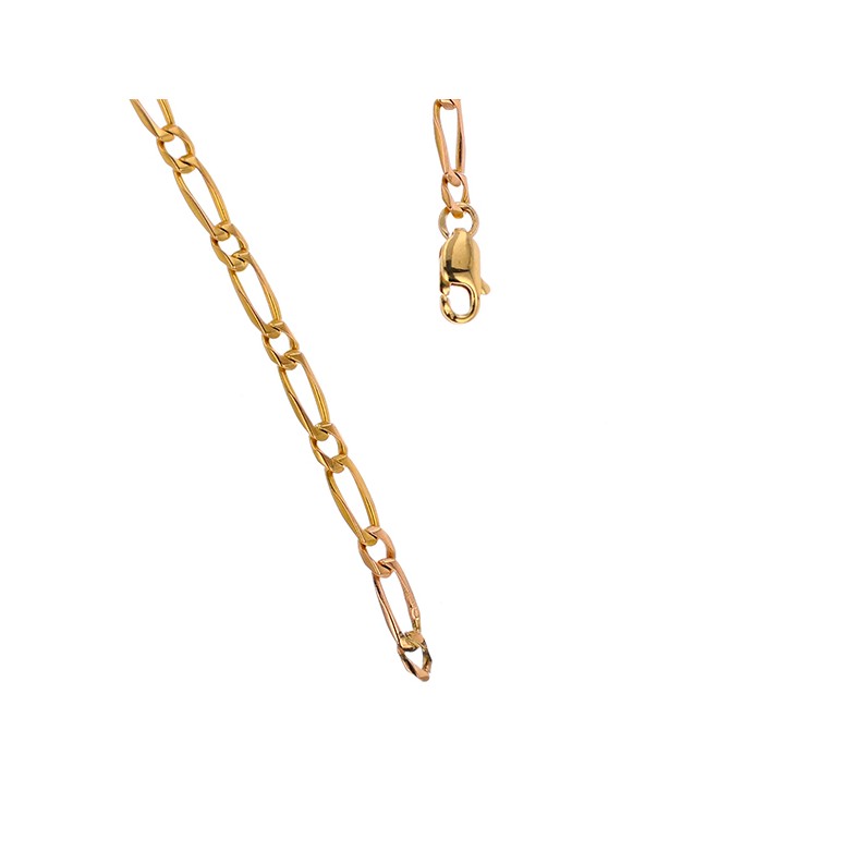 Chaine maille alternée en or rose 11.5g