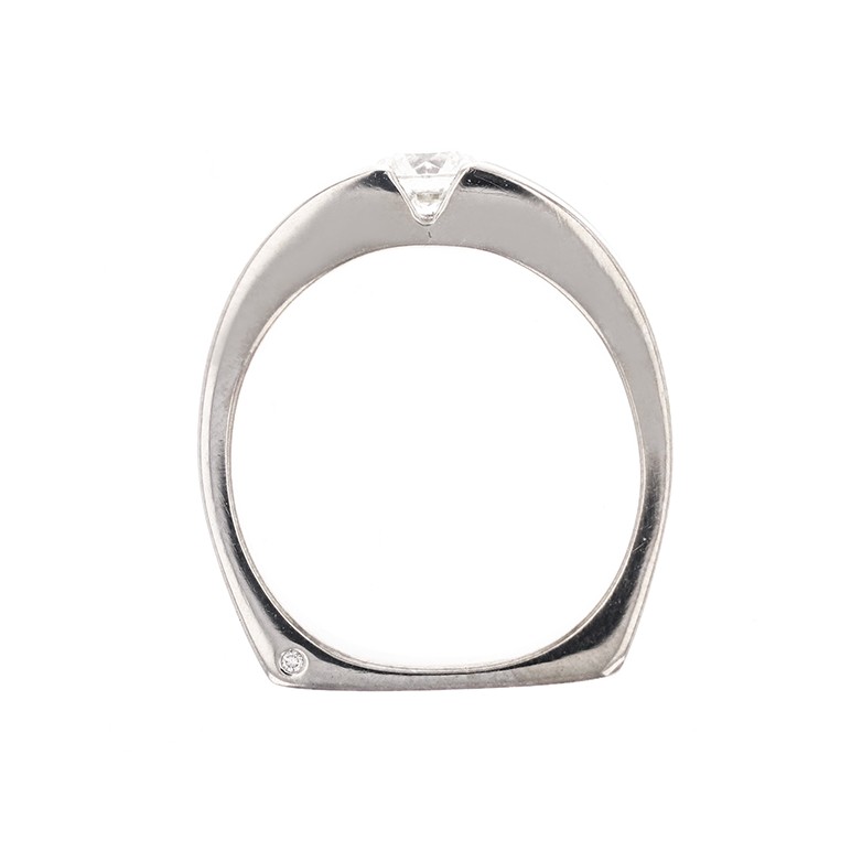 Solitaire diamant 0.40 carat en or blanc