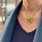 Collier diamant 0.11 carat et pierres fines en or jaune