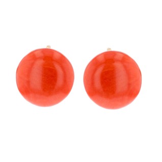 Boucles d'oreilles corail en or jaune