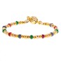 Bracelet perles dâ€™émeraudes, de rubis et saphirs en or jaune