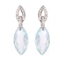 Boucles d'oreilles aigue-marine 15.62 carats et diamants 0.21 carat en or blanc