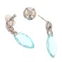 Boucles d'oreilles aigue-marine 15.62 carats et diamants 0.21 carat en or blanc