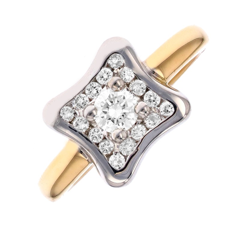 Ring in two-tone gold with...