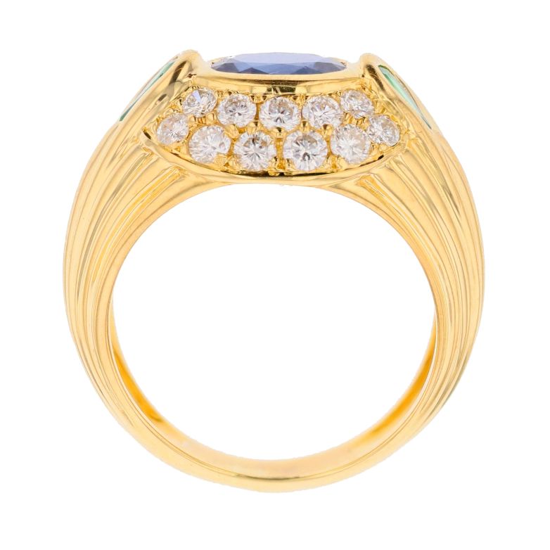 Bague or gris saphir et diamant(s) 