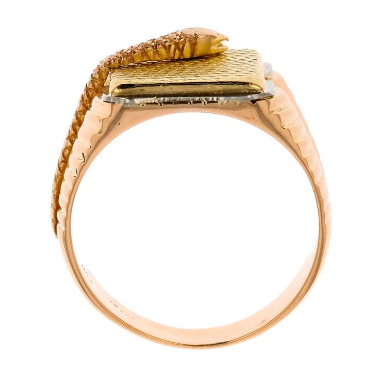 Chevalière in yellow gold...