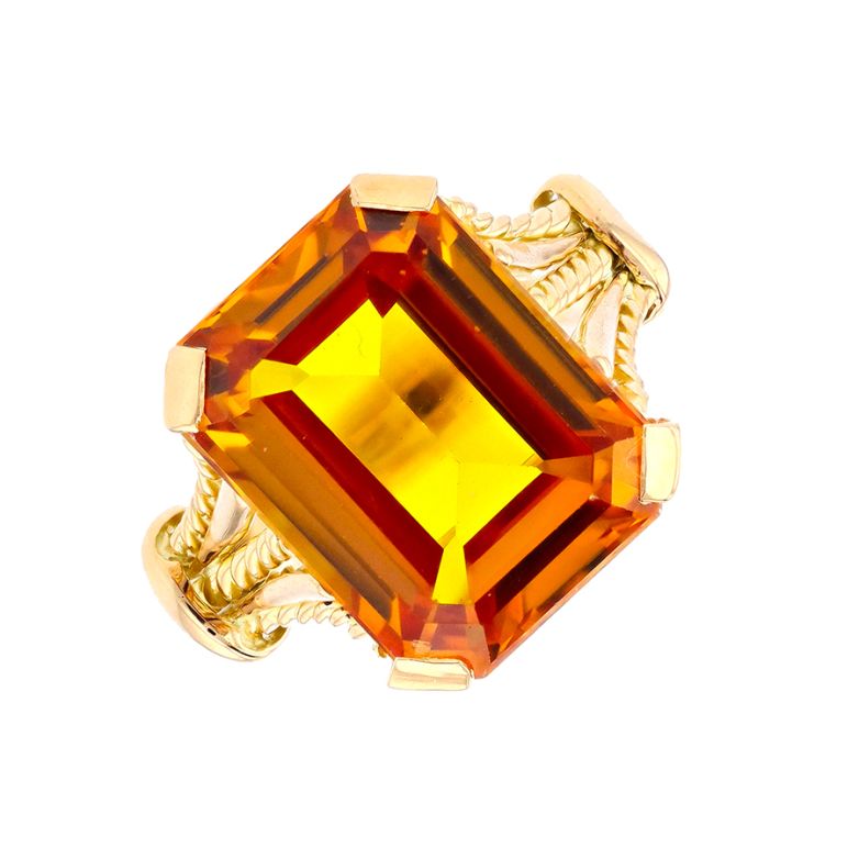 Bague or jaune Saphir Vintage SAPHIR DE SYNTHESE