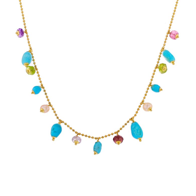 collier or jaune Pierres fines