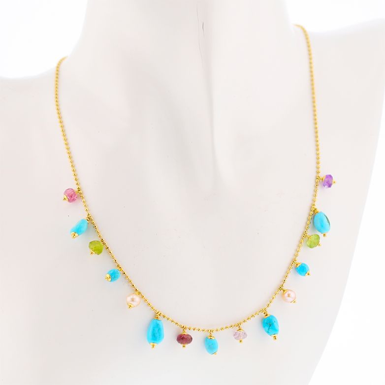collier or jaune Pierres fines 