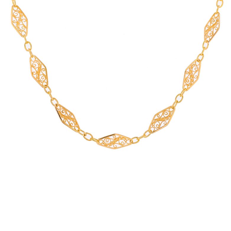 Collier maille filigrane or jaune 