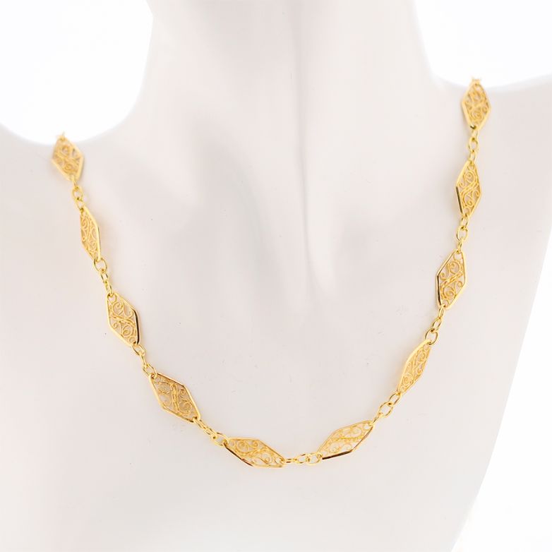Collier maille filigrane or jaune 