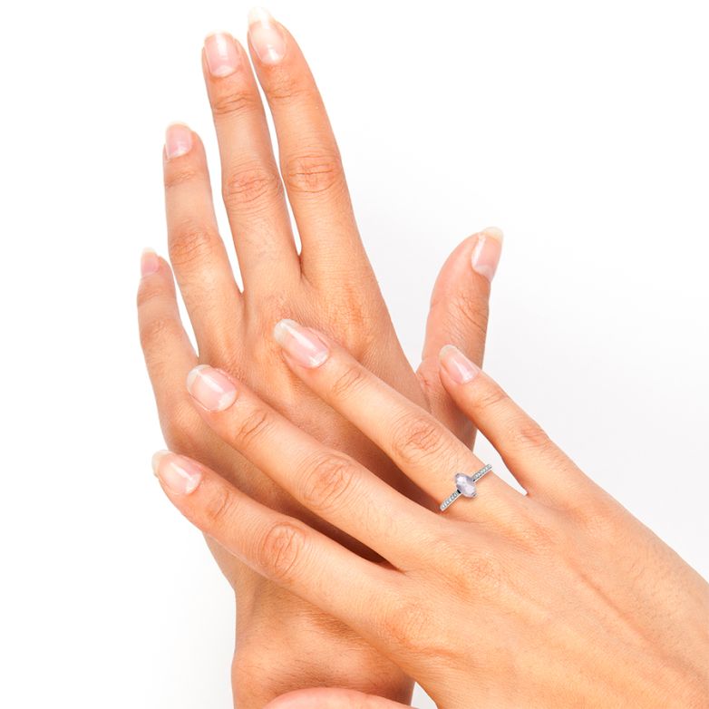 Bague or gris diamant,P.fine 