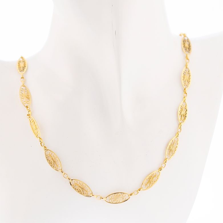 Collier maille filigrane or jaune 