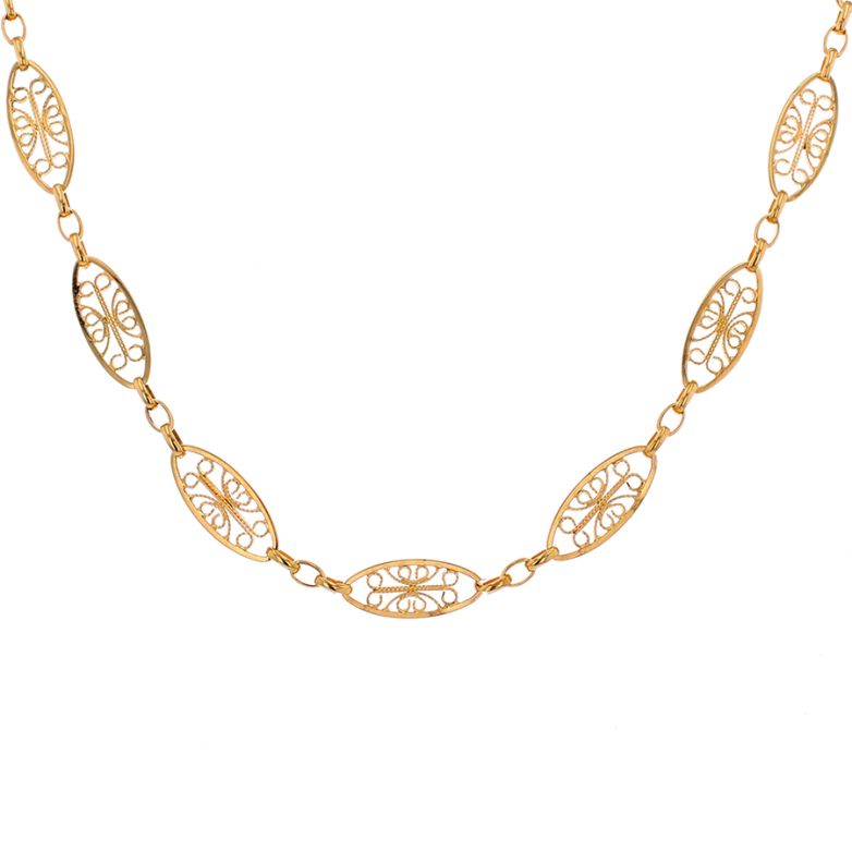 Collier maille filigrane or jaune