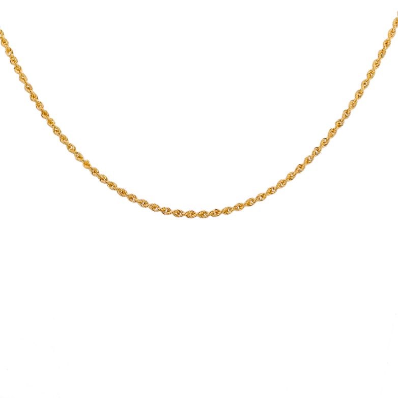Chaine maille corde or jaune