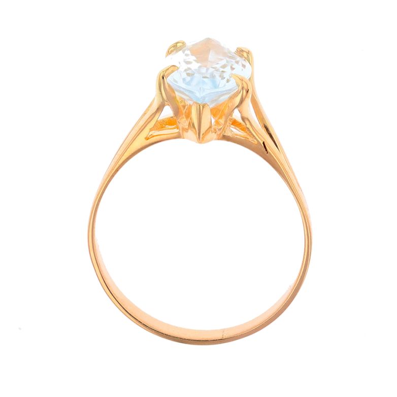 Bague or jaune aigue-marine 
