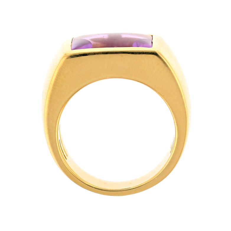 Bague or jaune Améthystes 
