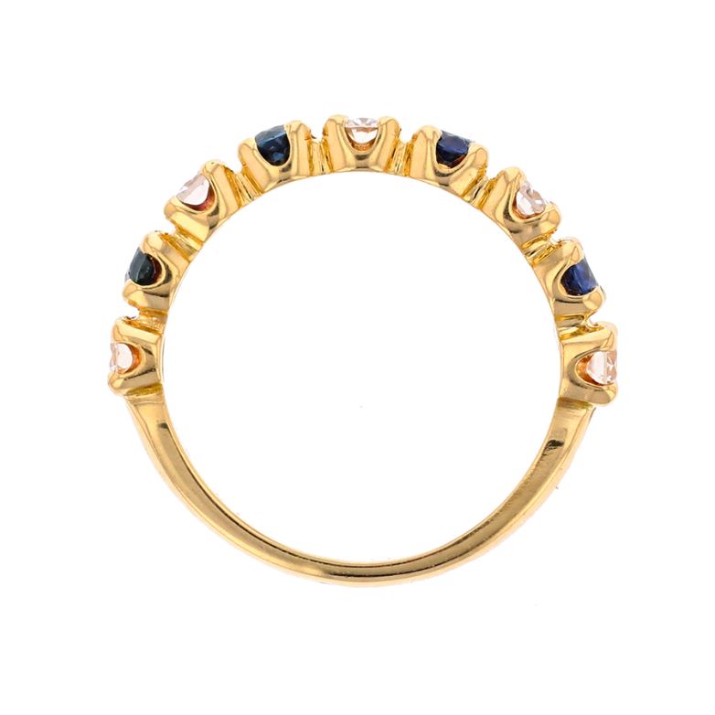 Alliance or jaune saphir et diamant(s) 