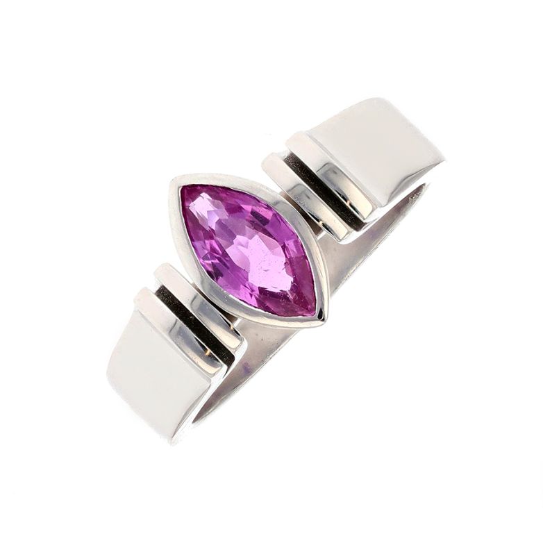 Bague or gris Saphir
