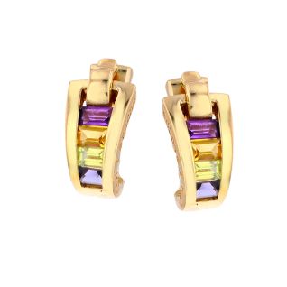 Boucles d'oreilles or jaune Pierres fines