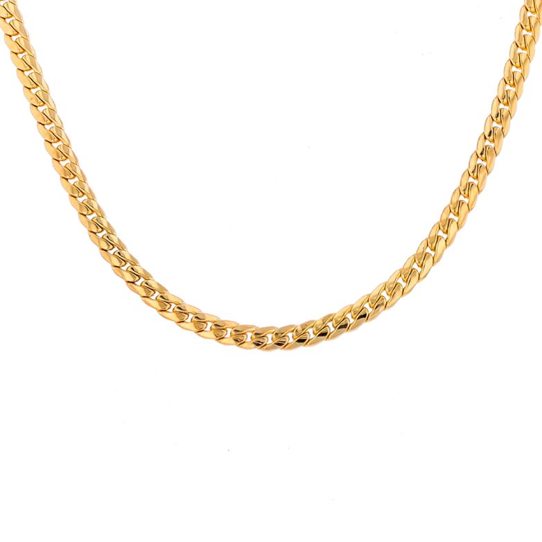 Collier maille anglaise or jaune 