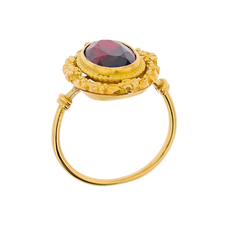 Bague or jaune Grenats 