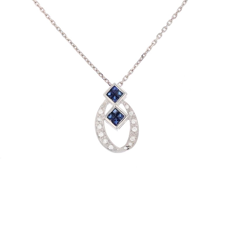 collier or gris saphir et diamant(s) 