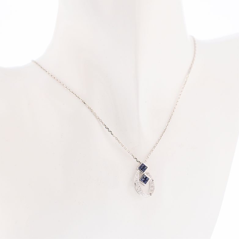 collier or gris saphir et diamant(s) 