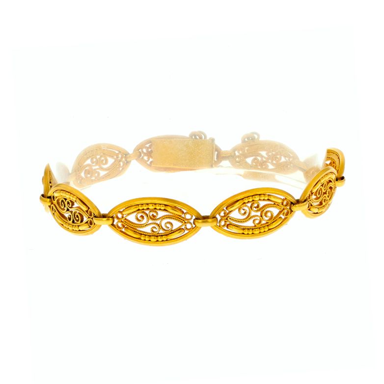 Bracelet maille filigrane or jaune