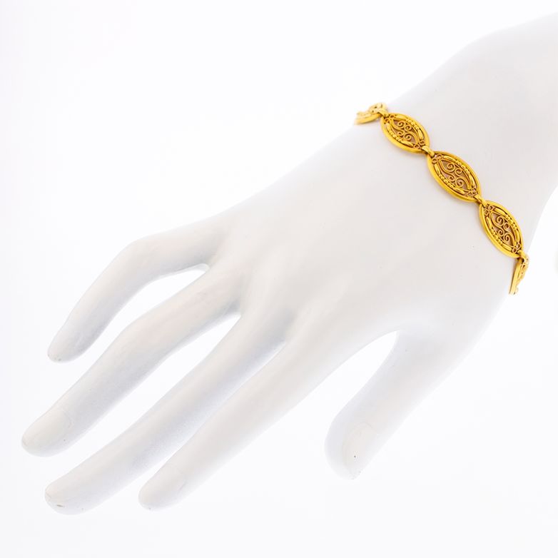 Bracelet maille filigrane or jaune 
