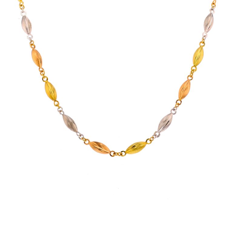collier or jaune, rose, blanc