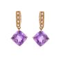 Boucles d'oreilles or rose Pierres finesaméthystes et diamants