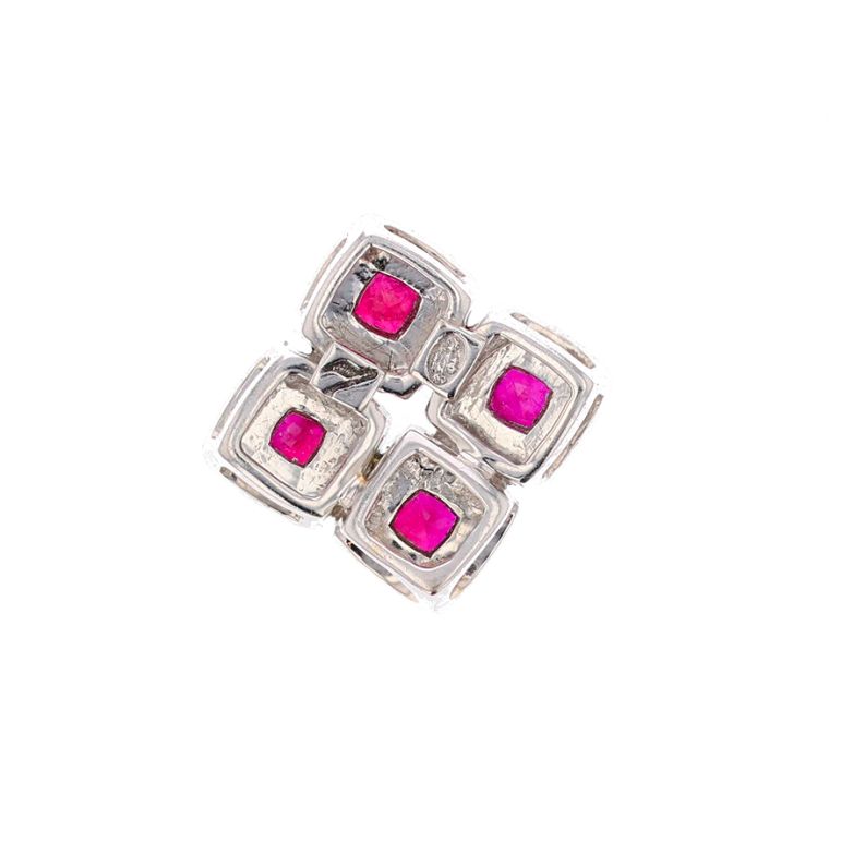 Pendentif or gris rubis et diamant(s) 
