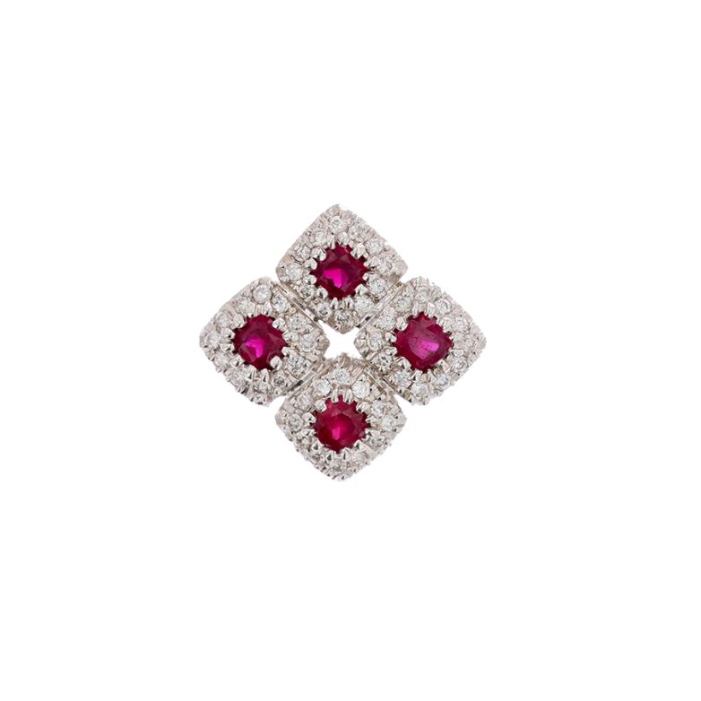Pendentif or gris rubis et diamant(s)