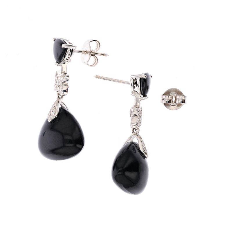 Boucles d'oreilles or gris diamant,P.fine 