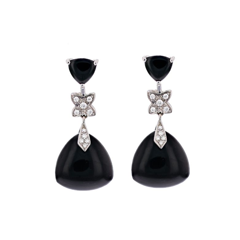 Boucles d'oreilles or gris diamant,P.fine