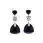Boucles d'oreilles or gris diamant,P.fine