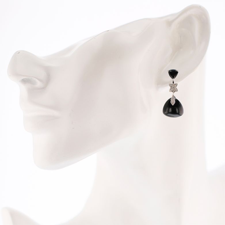Boucles d'oreilles or gris diamant,P.fine 