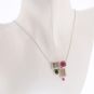 collier or gris diamant (s) tourmalines et nacre